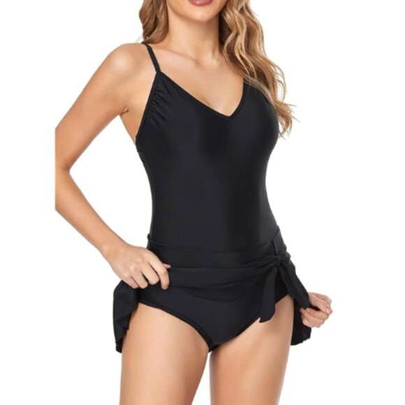 ODELMUN - Women's Tummy Control One Piece Swimsuit/Swim Dress - Size Large - Picture 3 of 8